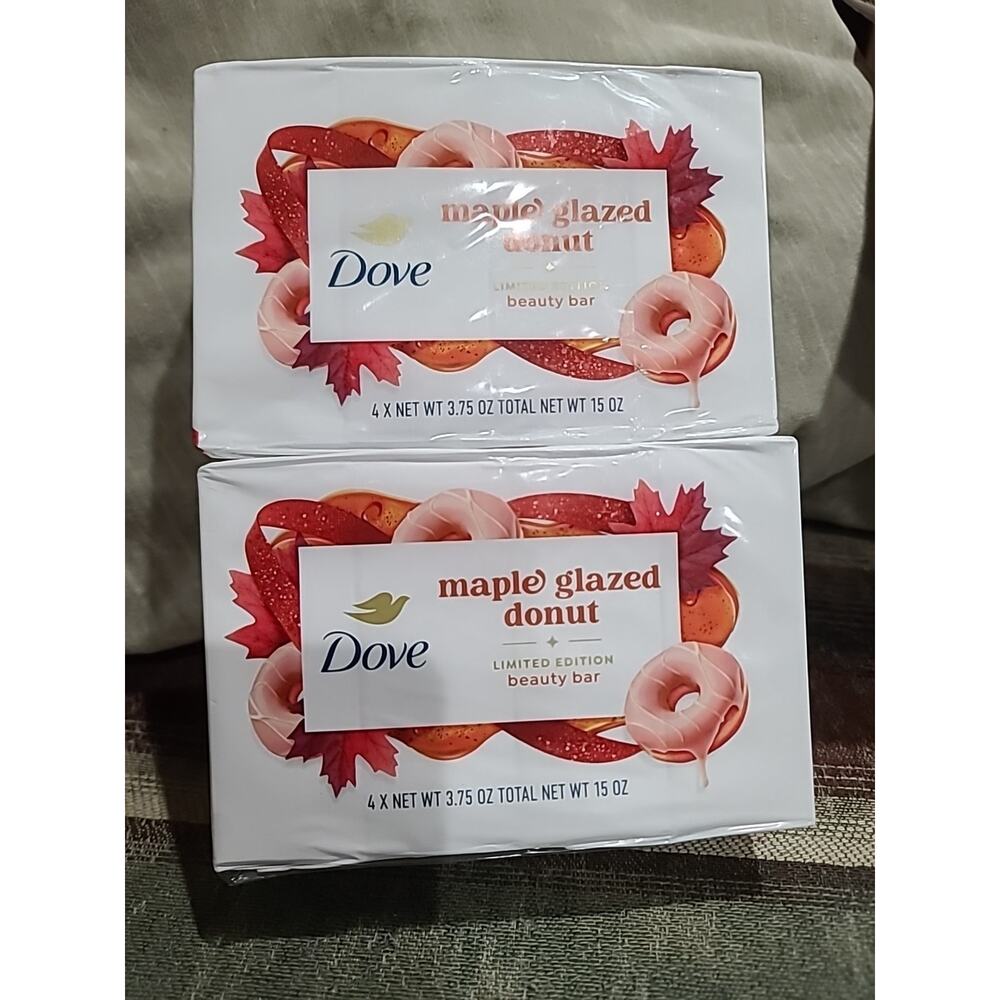 Dove Maple Glazed Donut Beauty Bar Soap 2-4 Pack 3.75 oz Each Limited Edition